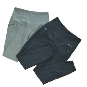EDDIE BAUER LOT OF 2 PAIRS TRAIL TIGHT HIKING UTLITIY LEGGINGS SMALL PETITE